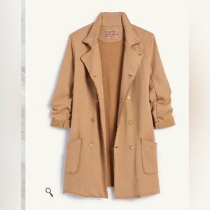 Frank & Eileen Belfast Sweatshirt Trench Coat in Camel Tan Womens Large